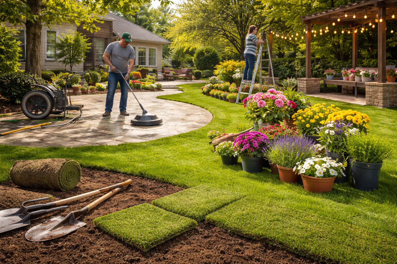 Add-on landscaping services at a residential property