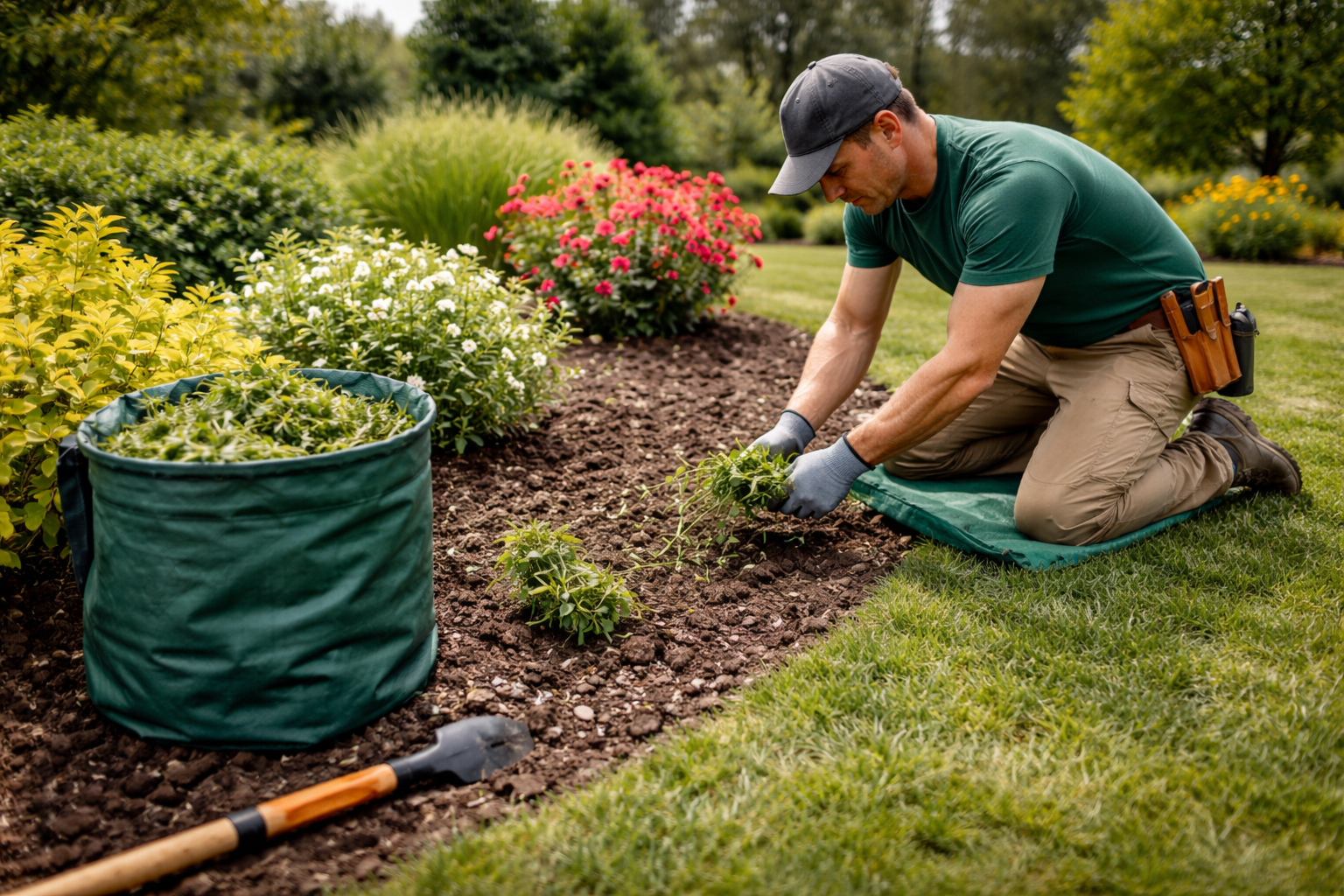 Flower bed weeding service